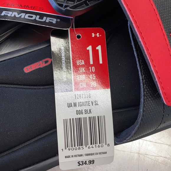 Under armor UA M IGNITE SL 0006 Black men US11 - Picture 2 of 3